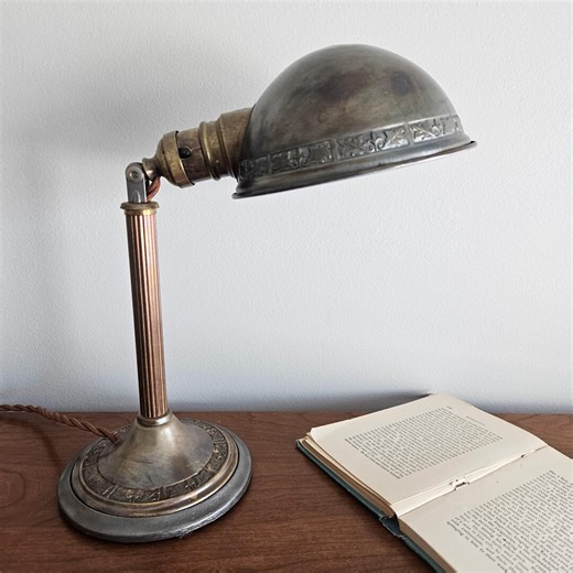 Vintage Greist Brass Desk Lamp. Antique Classic Reading Light. - Etsy