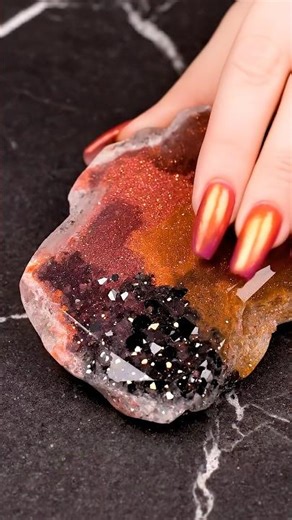 Fire inside stone pressed into lava smear. #asmr #volcanic #explore #oddlysatisfying #noise