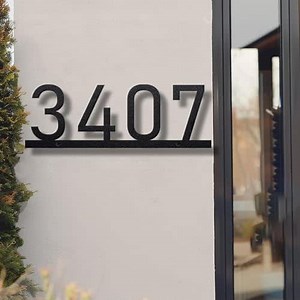 House Numbers for Outside, Personalized Metal House Number Sign, Modern Metal Address Signs for Houses, Large Number Address Plaque with Floating Screw Kit