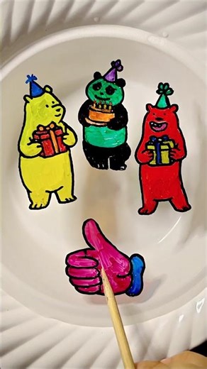 Like So That These Bears 🐻 Can Buy Cake For Birthday 🎂 #shorts #floatingpen #art #tindin