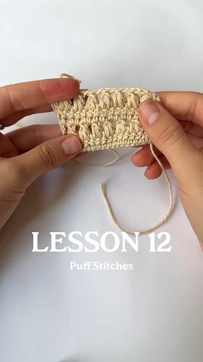 Knitting • Crocheting • Lessons for beginners on Instagram: "Crochet LESSON 12 - How to make Puff Stitches More crochet and knit lessons on my blog  @make.by.masha #crochettutorials #crochettutorial"