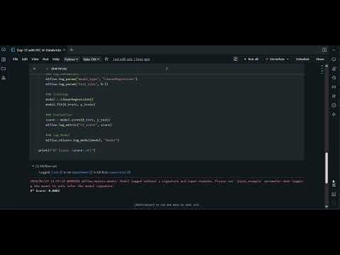 Databricks Day 12 | MLflow Experiment Tracking & Model Logging