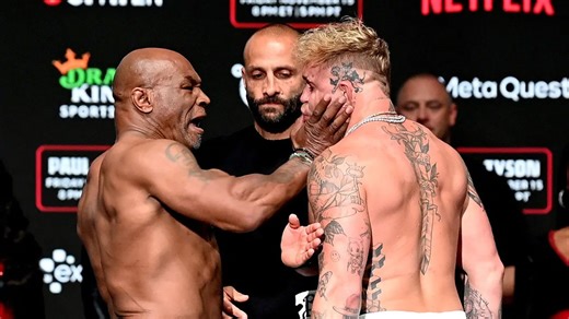 Mike Tyson slaps Jake Paul at weigh-in ahead of today's  fight: 'It's personal now'