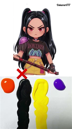 Team Huntrix hair Color Painting ✨🥰 #artshorts #kpopdemonhunters