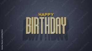 A stylish and elegant dark blue birthday card with a glossy finish, featuring a golden Happy Birthday text in a modern font with foil accents. Perfect for any celebration