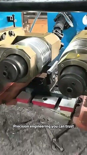 Hydraulic cold rolling forms strong trapezoidal threads.Smooth, durable, precise #machine #fyp #cnc