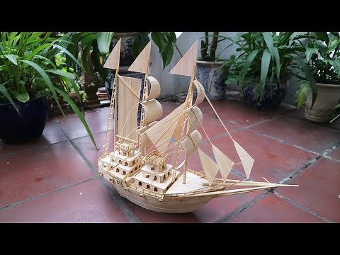 Make a bamboo boat to display in the house - Bamboo Craft