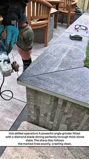 Precision Stone Cutting with Angle Grinder & Diamond Blade
