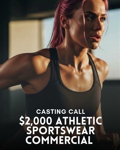 🏃‍♀️🔥 Casting Call $2,000 Athletic Sportswear Commercial! 🔥🏃‍♂️