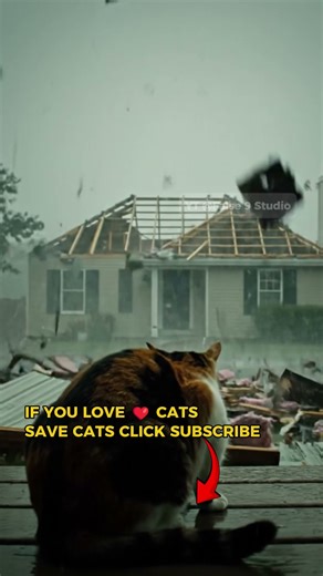 Storm of Debris The Cat Who Refused to Run #DebrisStorm #ExplosionCat #CatDisaster