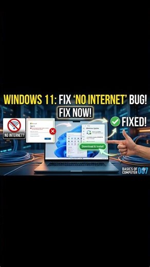 Windows 11 "No Internet" Error? Fix it NOW! 🛠️ #Windows11 #TechTips