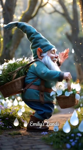 🧙🏻‍♂️🍃✨In the heart of an enchanted garden, a joyful gnome gathers beautiful flowers, surrounded by endless blossoms of lilies and other magical flowers. With each petal he collects, the garden grows brighter, filled with nature’s wonders and whimsy. Cre: emilys_lands_ai | Guardian Gnomes