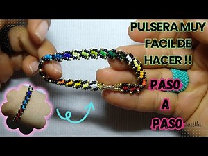 PULSERA En MOSTACILLA 🌈 Multicolor 🤩 MUY FÁCIL DE HACER ✔️