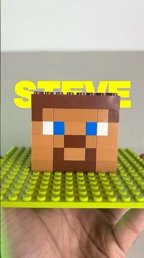 Minecraft Steve Face with LEGO Bricks 🧱 | Quick Build #Shorts #lego #minecraft