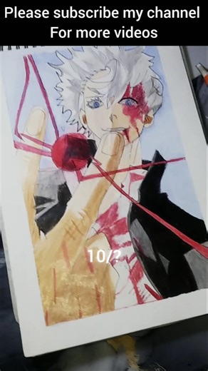 Gojo satoru drawing❤️🔥#art #gojosatorudrawing #shortsfeed #shorts #anime #aestheic #animeart #eren