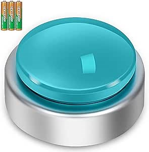 BATVOX Large Talking Button Clock, Talking Alarm Clock with Volume Control, Telling Time and Day of The Week, Alarm, Gift Clock for Mother,Father,Seniors,Elderly,Blind People (Silver&Blue)