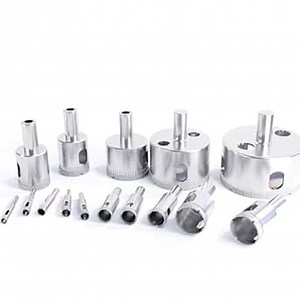 Diamond Hole Saw Set, Diamond Drill Bits, Tile Hole Saw Kit for Glass, Ceramic, Tile, Marble, Porcelain, 15pcs Glass Hole Saws(1/4"-2")