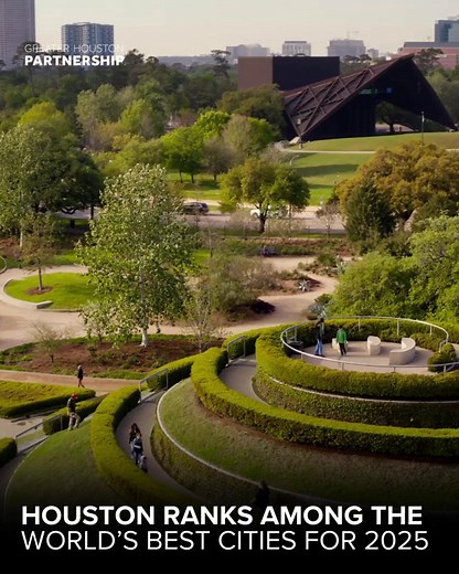 29K views · 211 reactions | Houston ranks among the World’s Best Cities for 2025, ahead of Dallas and Austin! The annual report recognizes Houston for its strong economy, affordability, cultural diversity and global leadership in the energy transition, solidifying its place among the world’s top cities. ➡️View the list: https://ow.ly/EBbT50Xq9rm | Greater Houston Partnership | Facebook