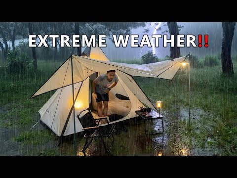 4 Days Heavy Rain in Transparent Roof tent || 4 Days Solo Camping in Long Heavy Rain