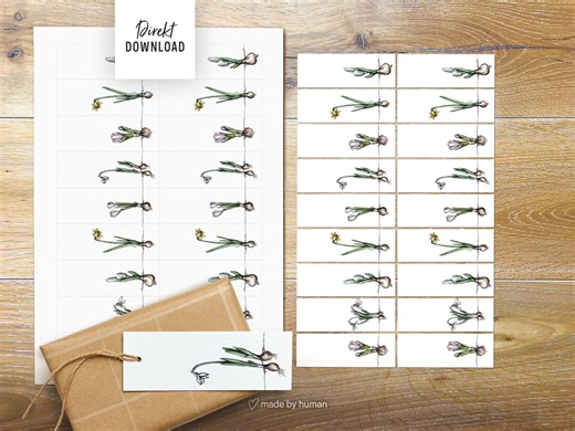 Print File for Spring Tags, Early Blooming Flower Bulbs, Oblong Labels - Etsy