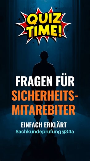 Sachkunde §34a QUIZ ❓ | Schaffst du alle 3 Fragen?