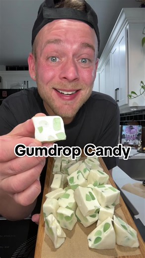 Do you like nougat? Gumdrop Candy is always my favorite candy just for the texture 😁 #gumdropcandy #gumdrops #nougat treat for the soul 👻 #homemadecandy #EasyRecipes Gumdrop Candy 1 TBS. Butter 2 C. White Baking Chips 10 oz. Mini Marshmallows 1 box of Gumdrops (6 oz.) Using the double boiler method over medium heat add butter, chips, and marshmallows mixing til melted and smooth. Remove from heat and fold in 1 box of chopped gumdrops. Pour mixture into a parchment lined dish. Refrigerate for m