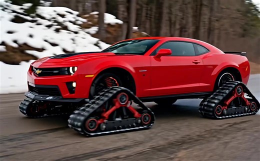 The #snow can’t stop this @Chevrolet #Camaro #ZL1 #AICreate #snowmobile @General Motors