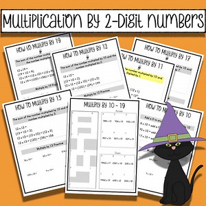 Multiplication Practice - Multiplying by 2-digit Numbers from 10-19