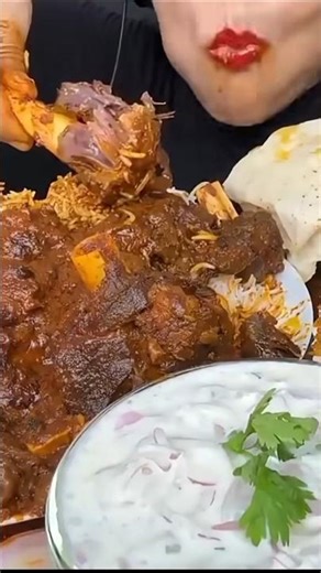 ASMR Eating Spicy Mutton Curry 🍖🔥#shorts #mukbangn#asmreating #mukbangasmr #asmr #viral