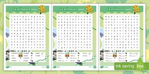 Spanish: Spring Word Search