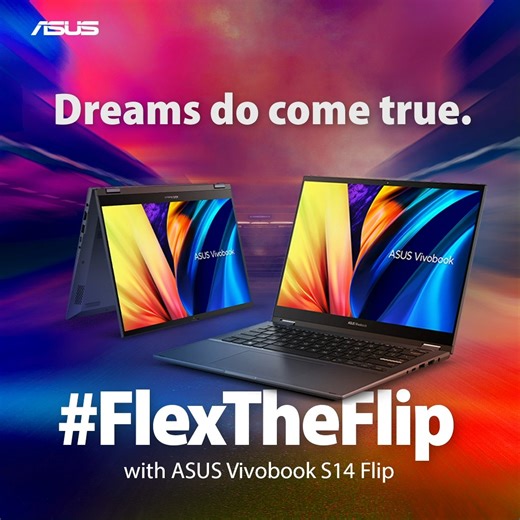 20 reactions | You dream, we make it happen. Presenting ASUS #Vivobook S14 Flip that has all the amazing features you need! #FlexTheFlip​ Know more: https://in.asus.click/DIcCbp #ASUS #ASUSIndia #Laptops #WowTheWorld | ASUS | Facebook