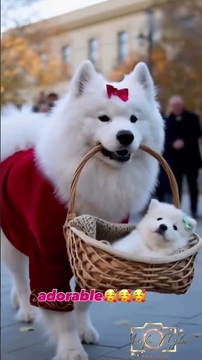 adorable🥰🥰🥰#puppy #adorably #samoyed #cutedog #cute