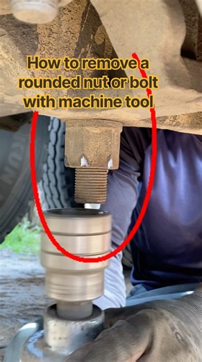 How to remove a rounded nut or bolt with machine tool. #automobile #ytshorts #mechanic #usa #shorts
