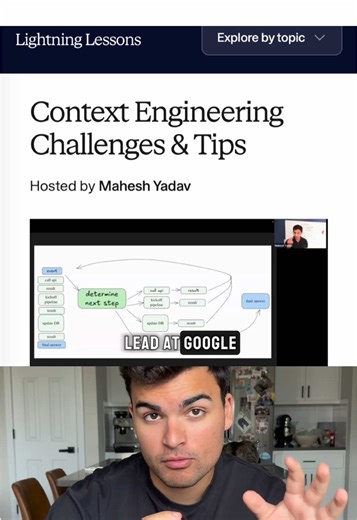 Here are 3 tips to better context engineering from a former MAANG GenAI Product Manager on Maven: 1. Think in sessions 2. Separate short term and long term memory 3. Use RAG strategically If you want to learn more from industry experts live, check out Maven. #maven #contextengineering #chatgpt #llms