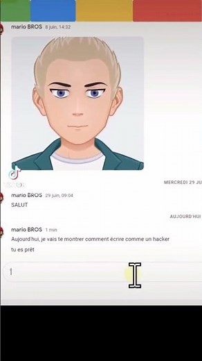 Ecrire en ligne de code comme un hacker dans Google Chat