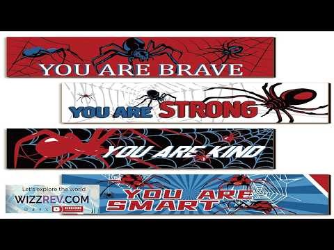 Geetery 4 Pcs Spider Room Decor Bedroom Boys Wall Decor Inspirational Wall