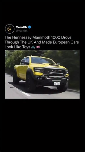 Wealth on Instagram: "Most European streets were built centuries ago for pedestrians, horses, and compact vehicles, not modern full-size American trucks. 🏰🐎 This Hennessey Mammoth 1000 is engineered around wide lanes, massive parking spaces, and modern road grids, which makes it feel completely out of scale in Europe’s tightly packed infrastructure. Narrow roads, historic buildings, and strict emissions rules make vehicles like this impractical overseas, but visually, the contrast is unreal. L