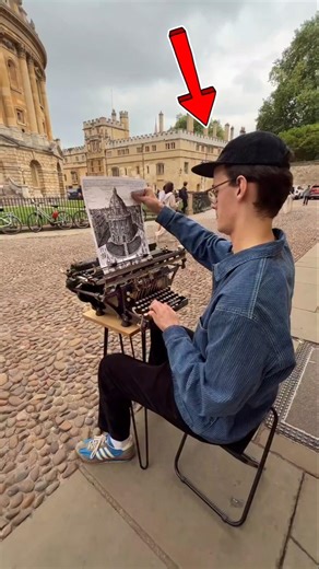He Draws Using a Typewriter