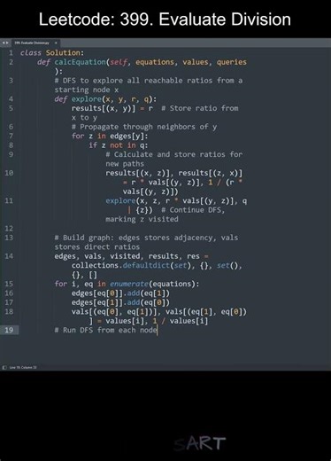 Leetcode 399. Evaluate Division in Python | Python Leetcode | Python Coding Tutorial | Python ASMR