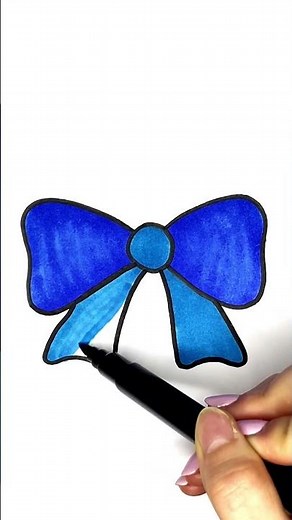 Watch a simple bow illustration being colored step by step 🎄🎨