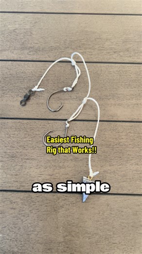 This is an extremely easy rig to tie that will catch fish. You can always upsize or downsize it depending on what you're going for!! #fishing #fishingvideos #fishingknot #fishingtiktoks #saltwaterfishing #bassfishing #livebaitfishing
