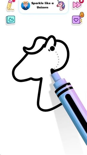 #Draw simple unicorn 🦄 colouring asmr:
