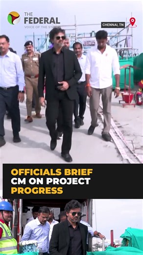 CM Vijay inspects 101-foot-high Chennai metro project | #shorts