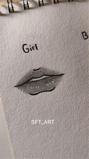 How to draw lips ✨ Girl and Boy #art #lips #tutorial #girl #boy #sketch #howtodraw #shorts
