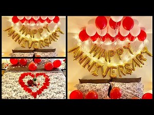 Anniversary Decoration Ideas at home | Romantic Room Decor Ideas - Party Decorations.