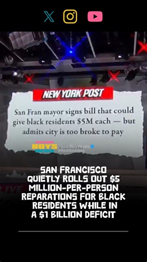 HBM on Instagram: "San Francisco quietly rolls out $5 million-per-person reparations for Black residents while in a $1 billion deficit #reparation #california #black"