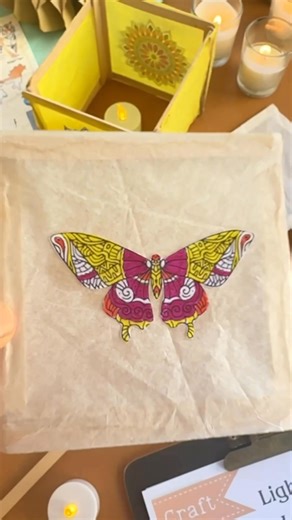 Light up a dark night with this candle lantern craft inspired by Diwali tradition. It is a great project for homeschool families and uses simple materials! You will need popsicle sticks, tissue paper, coloring materials and hot glue. The lesson idea is from For the Love of Homeschooling! #fblifestyle #familyfriendly #simplejoys #homeschoolideas | Alyssa Stokes Creations