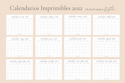Calendarios 2022 para imprimir | Vida Imprimible
