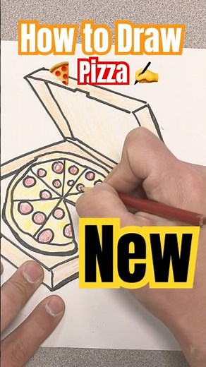 How to Draw Pizza 3D Box 🍕✍️ for Kids #draw #pizza #drawing #fyp