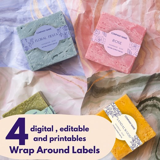 Editable Soap Label Template, Wrap Around Design (digital Download) - Etsy